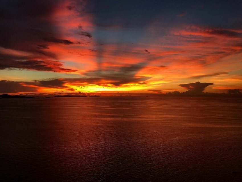 sea sunset horizon clouds twilight sky PNG high resolution free
