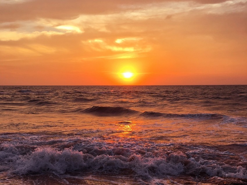 sea sunset surf foam ocean horizon Isolated Graphic on HighResolution Transparent PNG