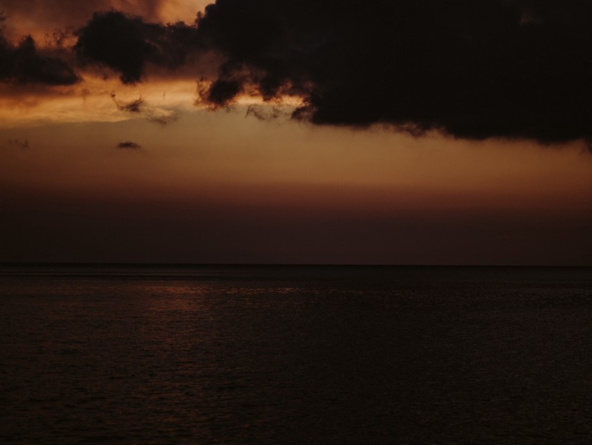 sea twilight dark horizon clouds HighResolution PNG Isolated on Transparent Background