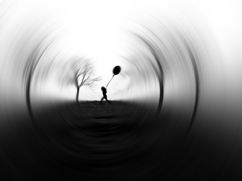 silhouette balloon bw blur focus Transparent PNG Isolated Subject