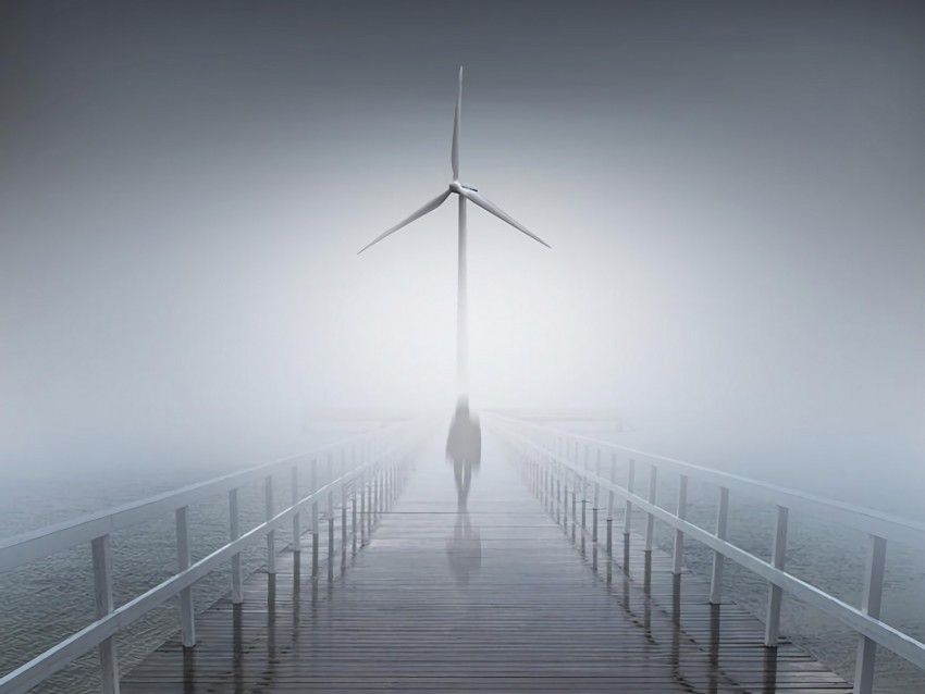 silhouette fog bridge wind generator Transparent PNG graphics archive