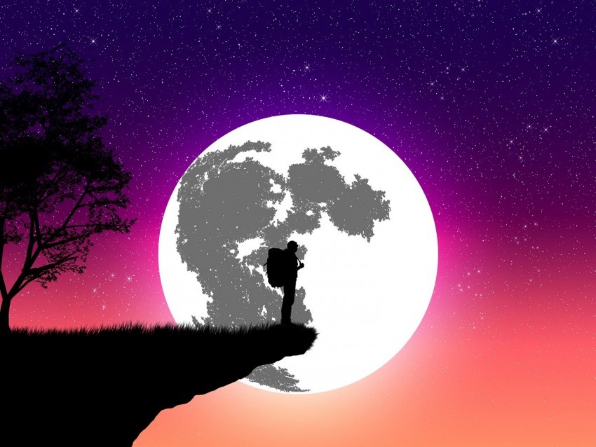 silhouette moon art vector cliff night PNG for use 4k wallpaper