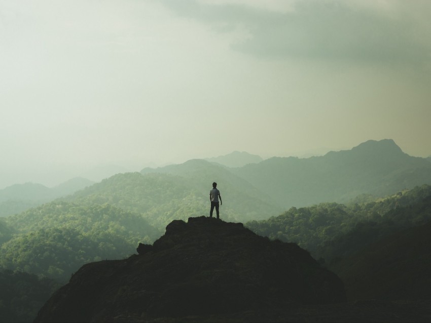 silhouette mountains fog peak loneliness freedom Clear pics PNG