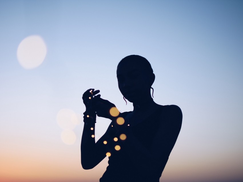 silhouette night glare bokeh Isolated Artwork in Transparent PNG 4k wallpaper