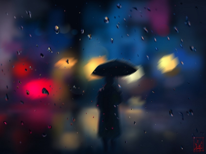 silhouette rain blur drops bokeh lights Transparent design PNG 4k wallpaper