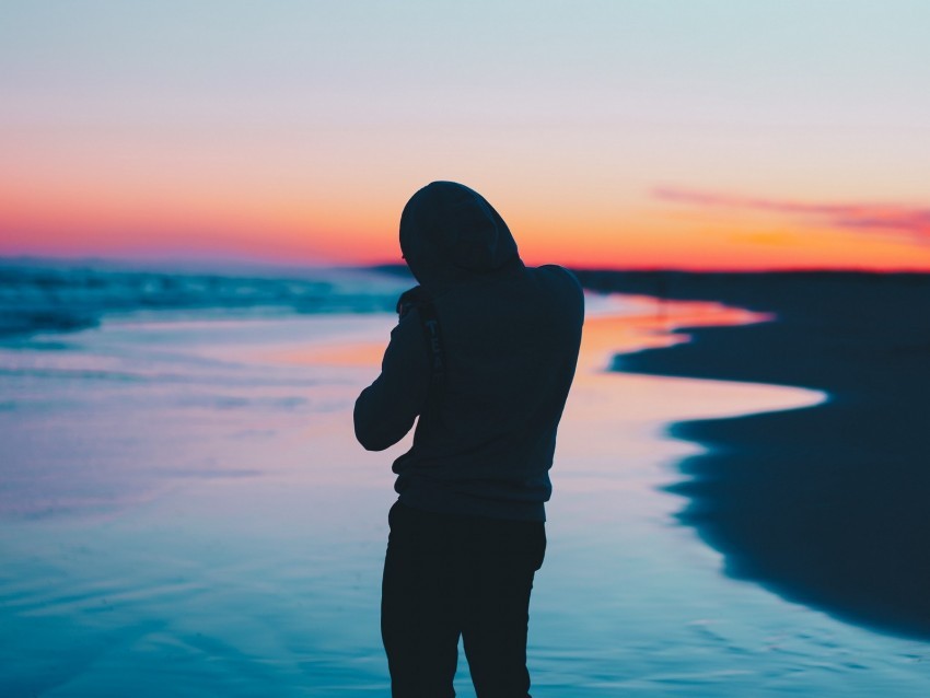 silhouette sea sunset horizon loneliness solitude HighResolution Transparent PNG Isolation