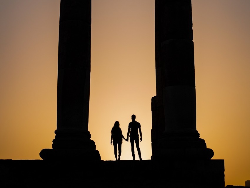 silhouettes arch columns pair dark twilight Transparent PNG graphics complete archive