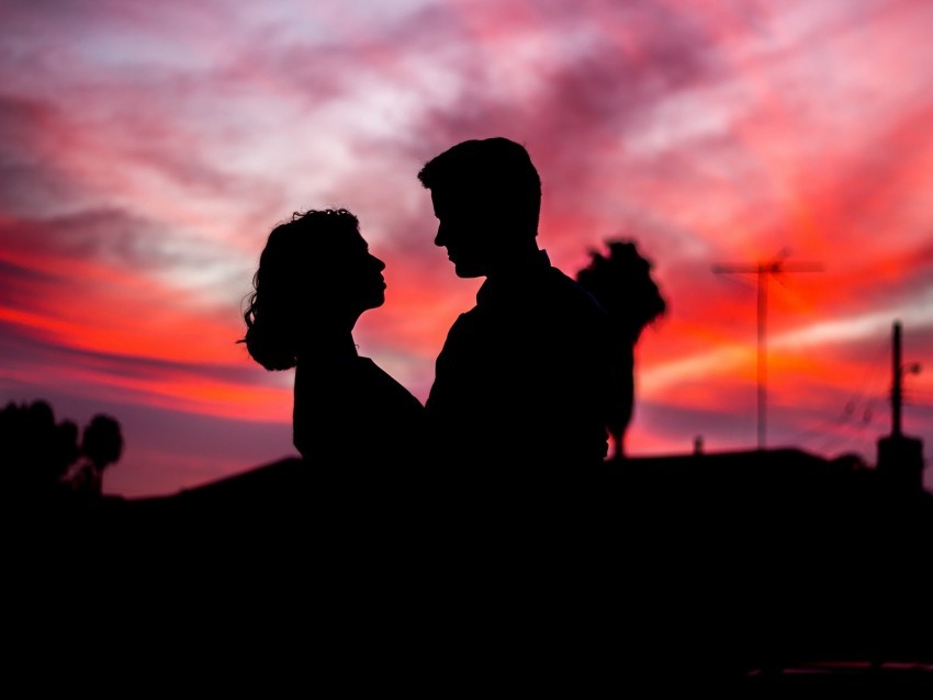 silhouettes couple love romance twilight dark Isolated Artwork in HighResolution Transparent PNG