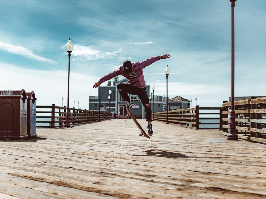skate jump trick extreme skateboarder pier flooring Isolated Artwork in HighResolution Transparent PNG