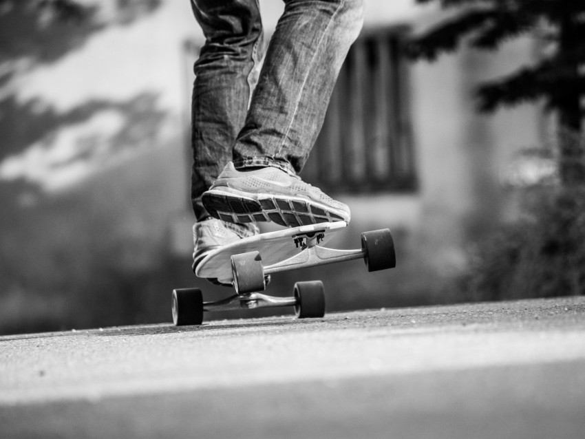 skateboard skate bw legs sneakers PNG images free download transparent background