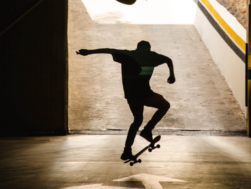 skateboard skater silhouette trick High-resolution PNG