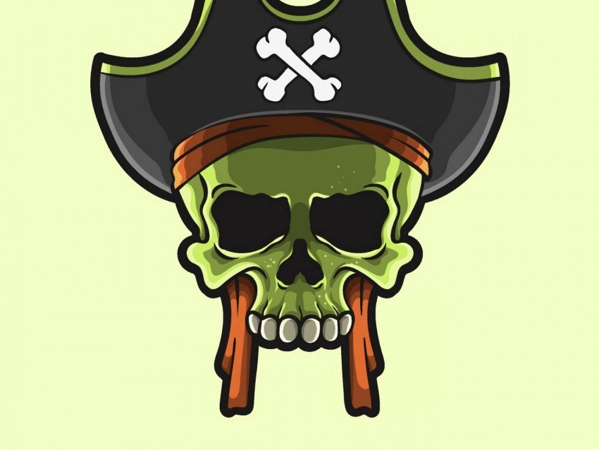 skull pirate vector art PNG for overlays