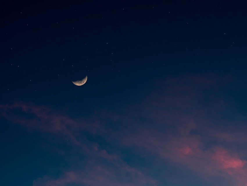 sky moon clouds stars night PNG Image with Isolated Graphic