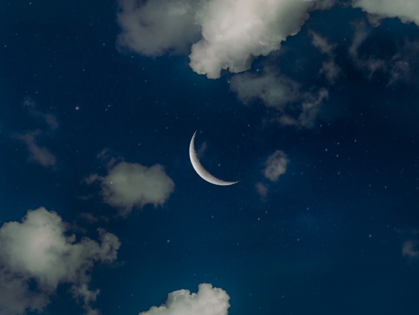 sky moon clouds stars night Isolated Design in Transparent Background PNG