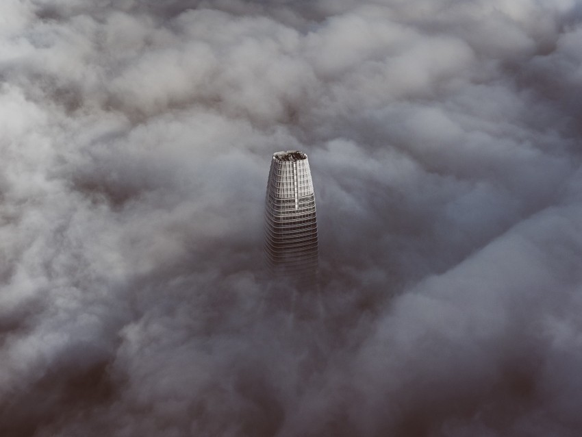 skyscraper clouds aerial view building top height PNG images with alpha transparency diverse set