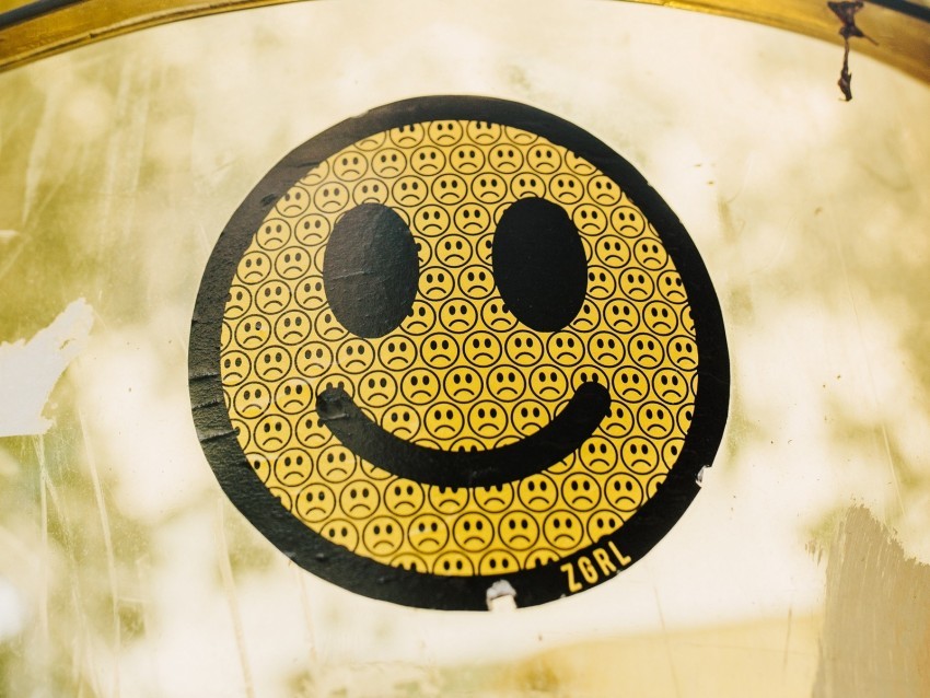smile smiley emotions yellow sticker Clear PNG image
