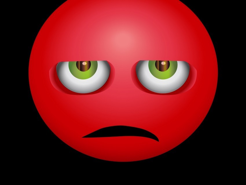 smiley anger angry discontent red Isolated Subject on HighQuality Transparent PNG