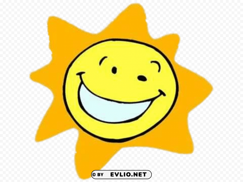 smiling cartoon sun Transparent PNG Isolation of Item