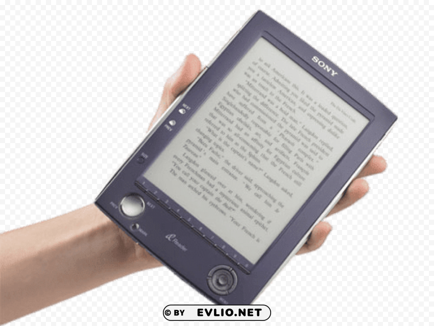 sony e-book in hand PNG graphics for presentations