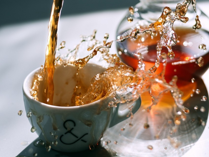 spray splash tea cup Transparent PNG Artwork with Isolated Subject 4k wallpaper
