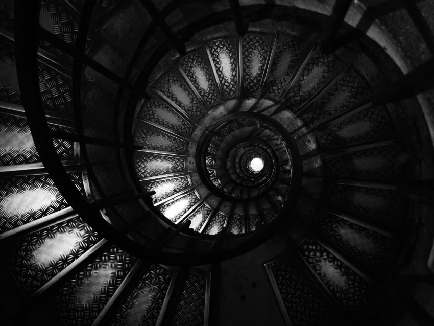 staircase spiral bw dark architecture construction PNG Graphic with Isolated Design
