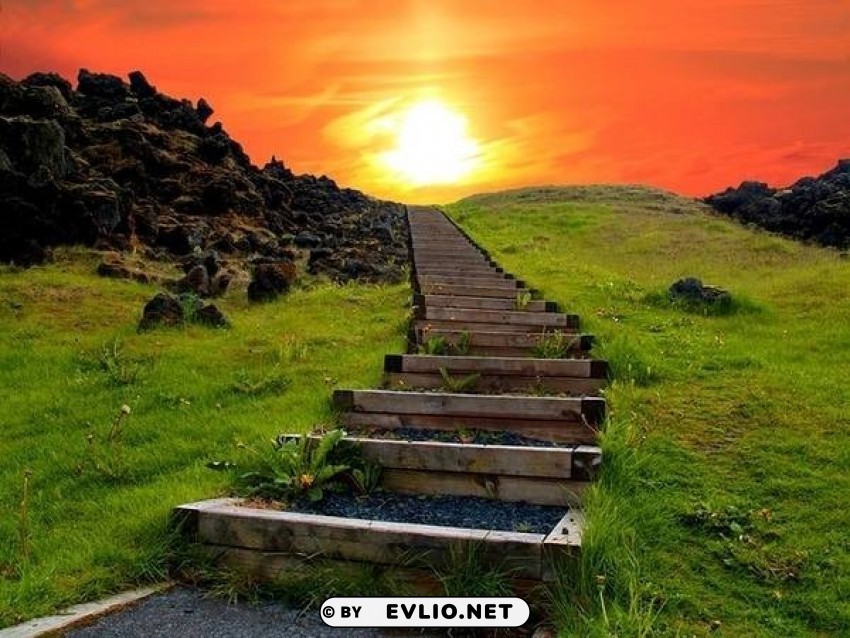 stairway to heaven iceland wallpaper Transparent PNG Isolated Object