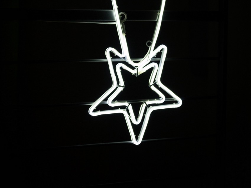 star neon dark white black Isolated Subject with Transparent PNG