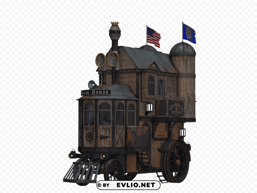 steampunk locomotive side view High-resolution PNG images with transparency wide set