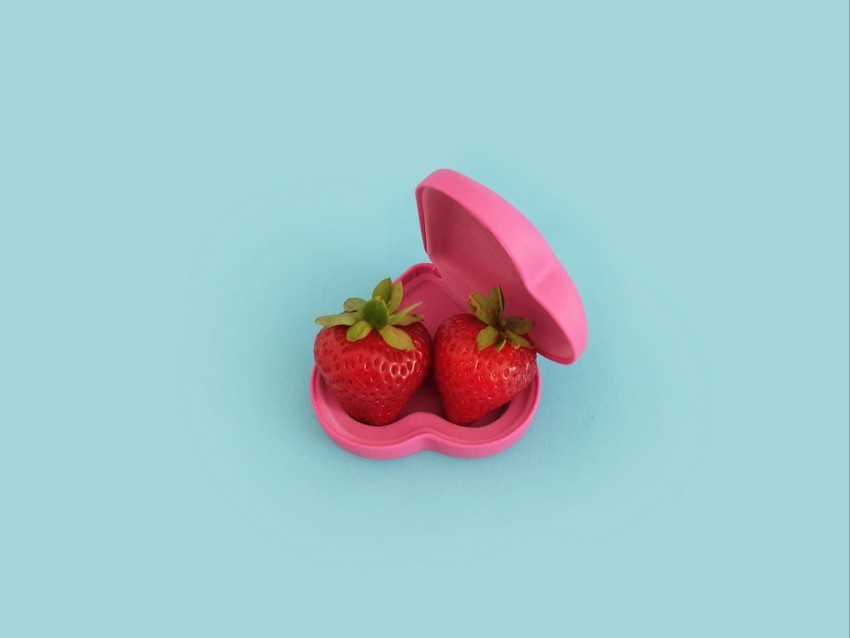 strawberries berries minimalism heart PNG images with no background comprehensive set