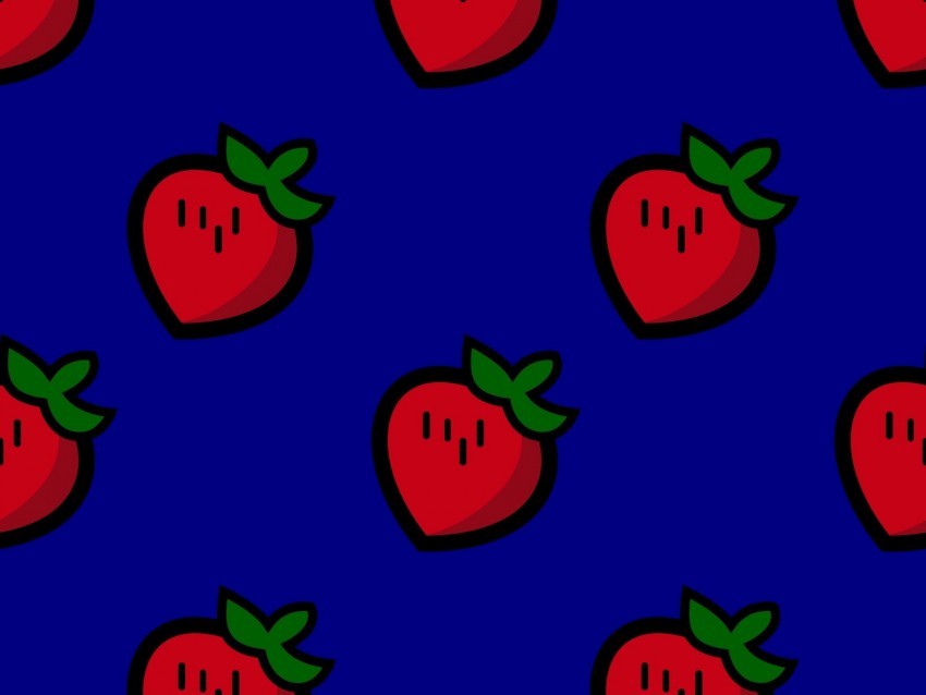 strawberry patterns texture blue red PNG transparent elements compilation 4k wallpaper
