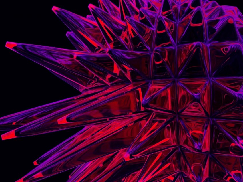 structure crystal spiny sharp red purple PNG transparent photos library 4k wallpaper