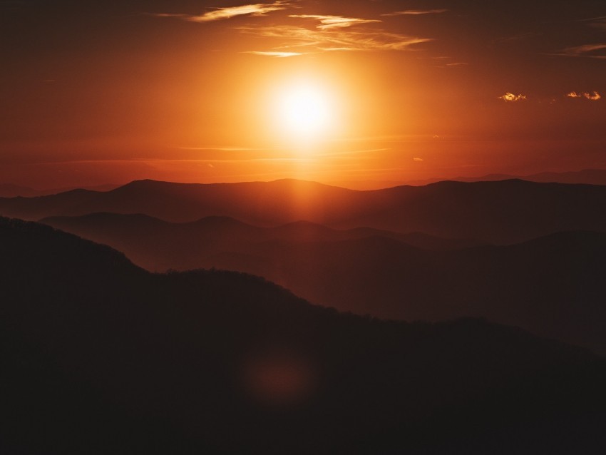 sun sunset hills sky dark Free PNG file