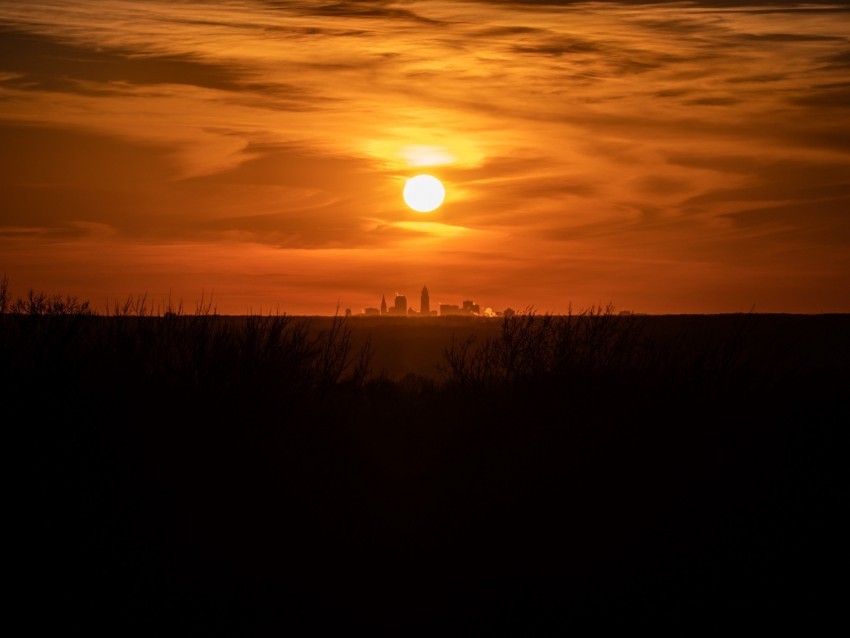 sunset city sun sky cleveland ohio usa PNG images no background