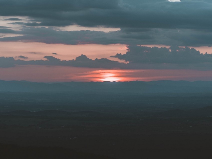 sunset clouds horizon fog dusk PNG clear background 4k wallpaper