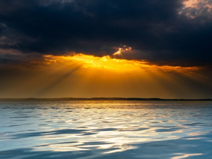 sunset lake clouds horizon sunlight PNG Image with Clear Background Isolation 4k wallpaper