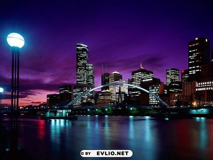 Sunset Over Melbourne Australia Transparent Background PNG Isolated Pattern