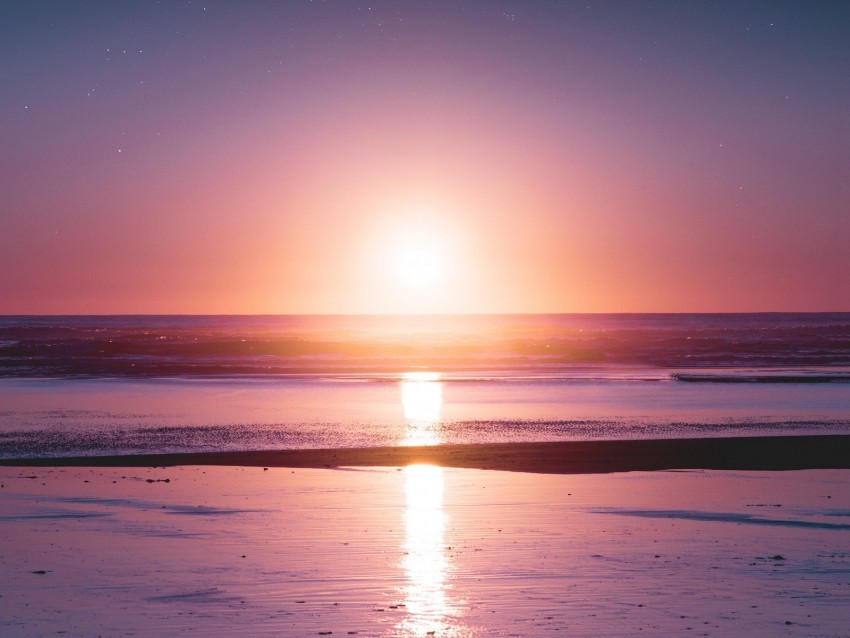 sunset sea sun light coast horizon PNG for free purposes