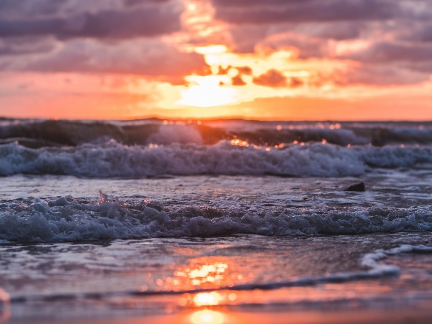 sunset sea waves beach sun cloud PNG transparent stock images