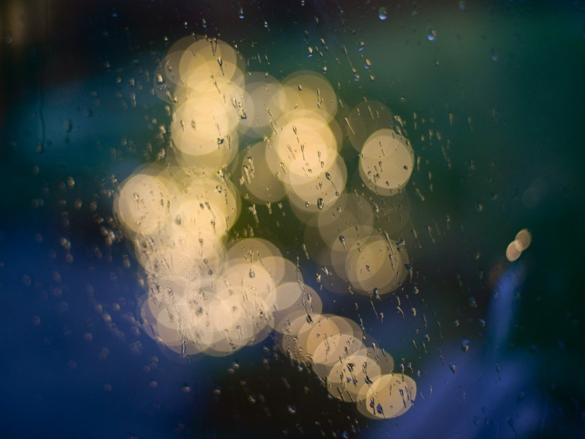 surface drops bokeh glass rain wet lights PNG Image with Isolated Icon