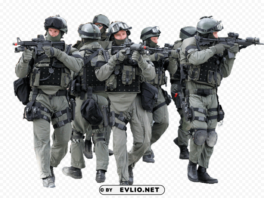 Transparent background PNG image of swat group Isolated Subject with Clear PNG Background - Image ID b7fedce2