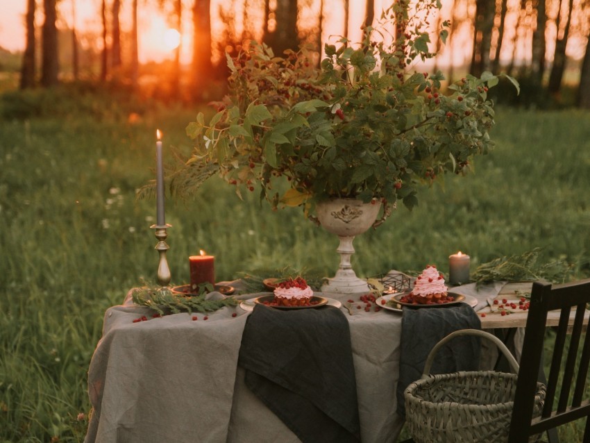 table chair nature sunset romance PNG transparent vectors