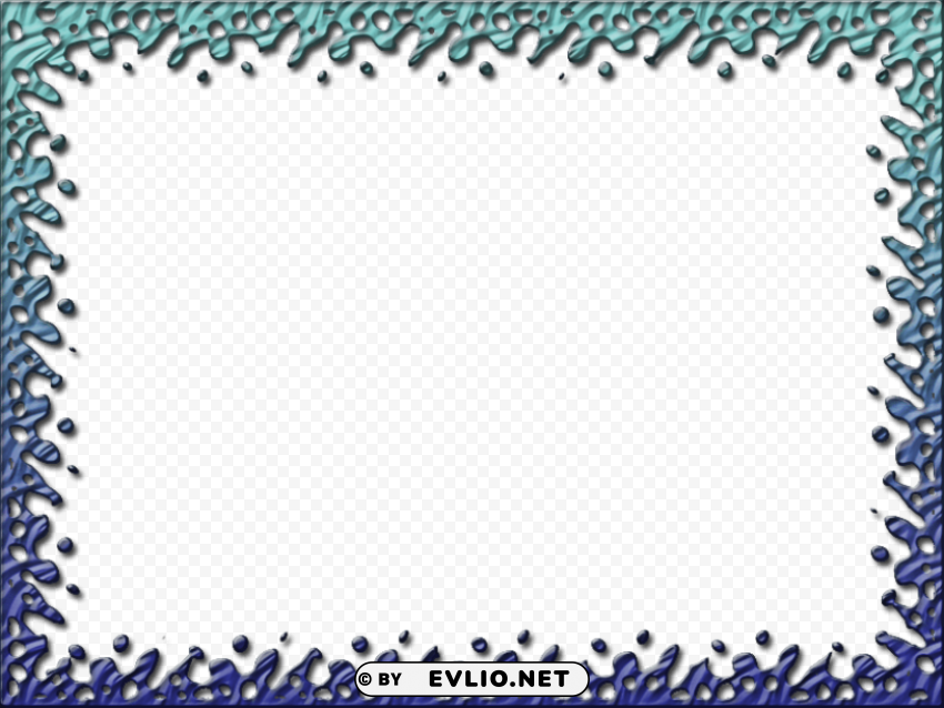 teal border frame Clean Background PNG Isolated Art