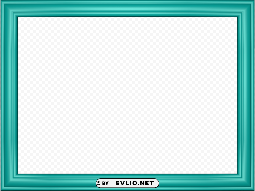 teal border frame image CleanCut Background Isolated PNG Graphic