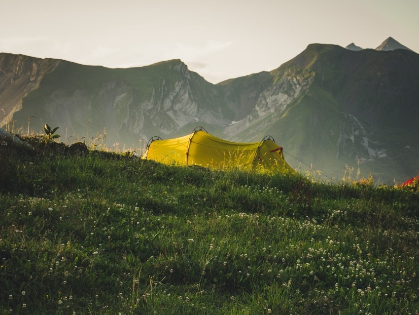 tent camping mountains grass nature Isolated Graphic on Clear Transparent PNG 4k wallpaper