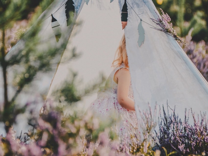 tent child flowers lavender nature Transparent PNG Illustration with Isolation 4k wallpaper