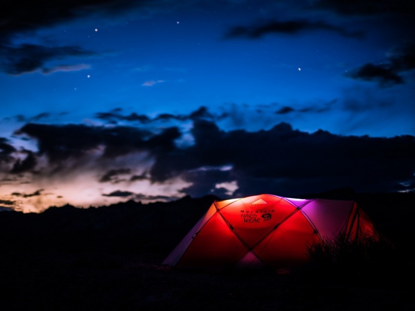 tent night camping sky Transparent Background PNG Isolated Item