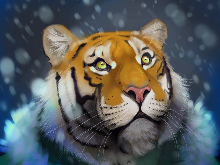 tiger snow art glance predator PNG for Photoshop 4k wallpaper