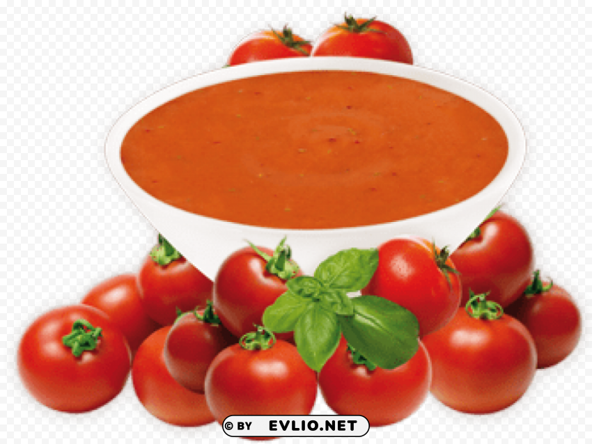 tomato basil soup Transparent PNG Isolated Element with Clarity