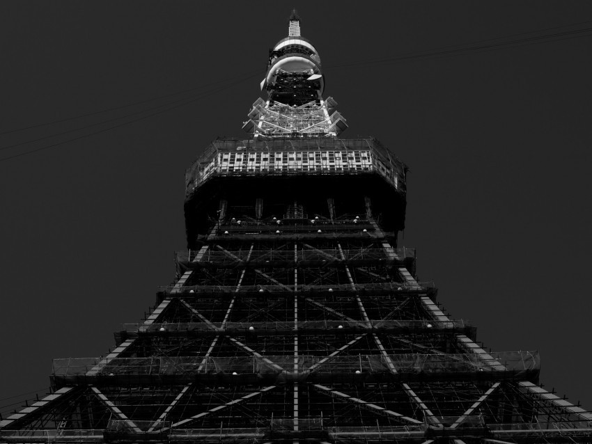 tower bw architecture tokyo japan HighResolution PNG Isolated on Transparent Background