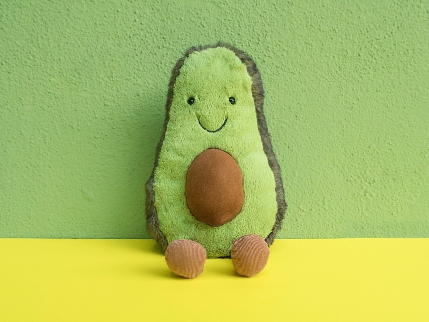 toy teddy avocado cute green CleanCut Background Isolated PNG Graphic